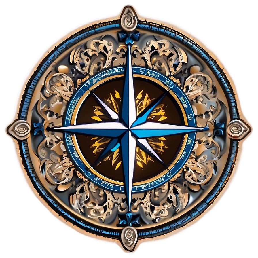 Detailed Compass Rose Drawing Png 05252024 PNG