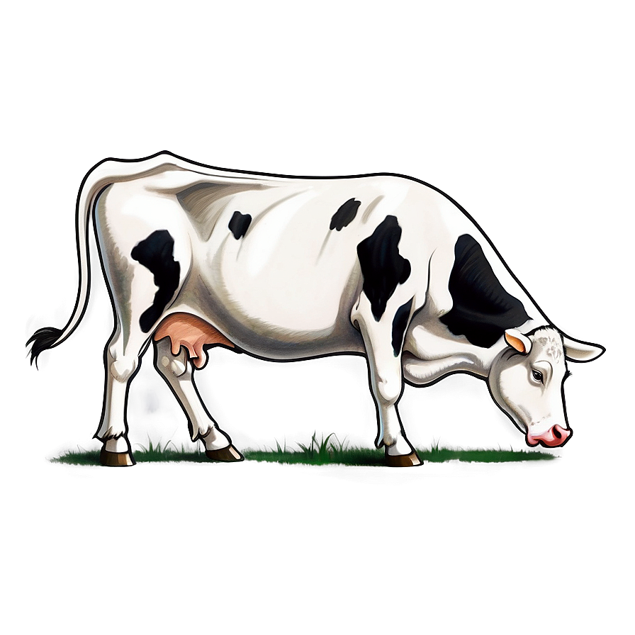 Detailed Cow Drawing Png Ook20 PNG