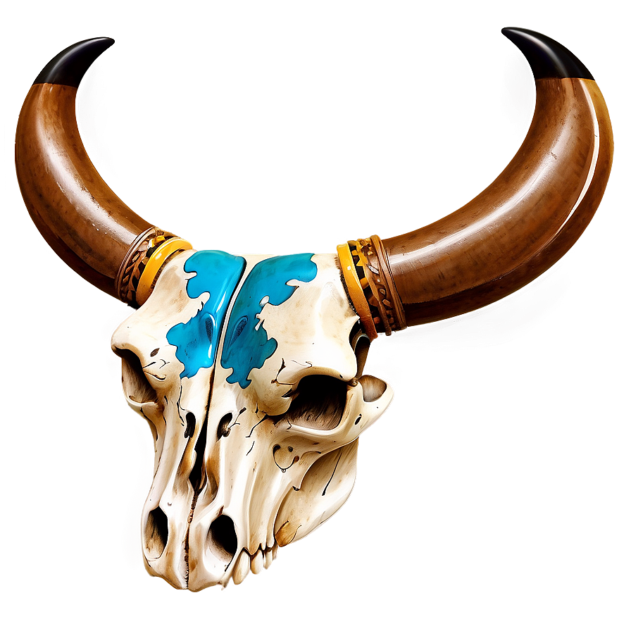 Detailed Cow Skull Sketch Png 06132024 PNG