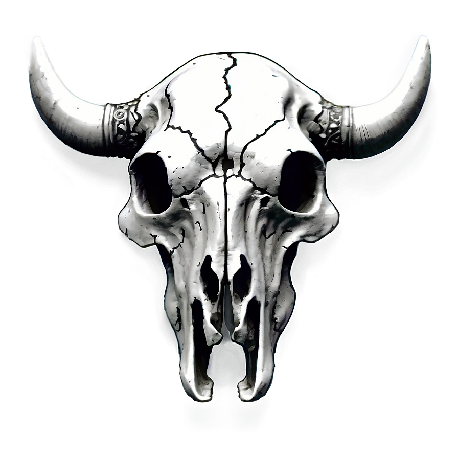 Detailed Cow Skull Sketch Png Bcu26 PNG