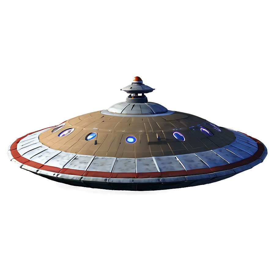 Detailed Flying Saucer Render Png Pcq1 PNG