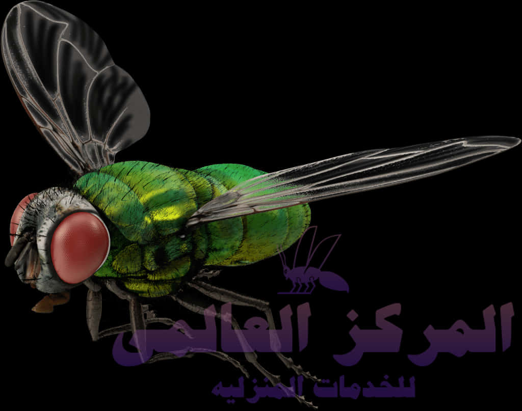 Detailed Green Fly Illustration PNG