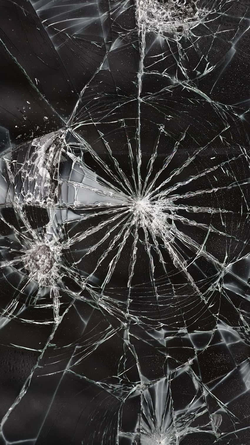 Detailed Image Of A Cracked Smartphone Screen