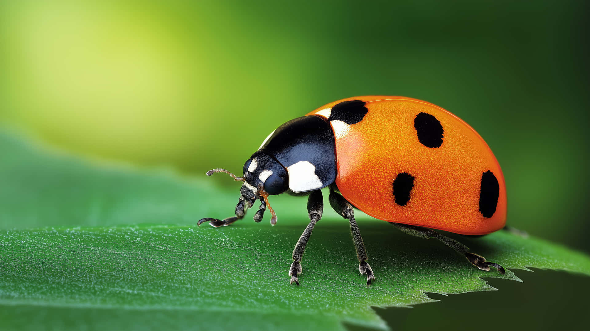 Detailed Ladybug On Leaf With Soft Bokeh Background Light Wallpaper