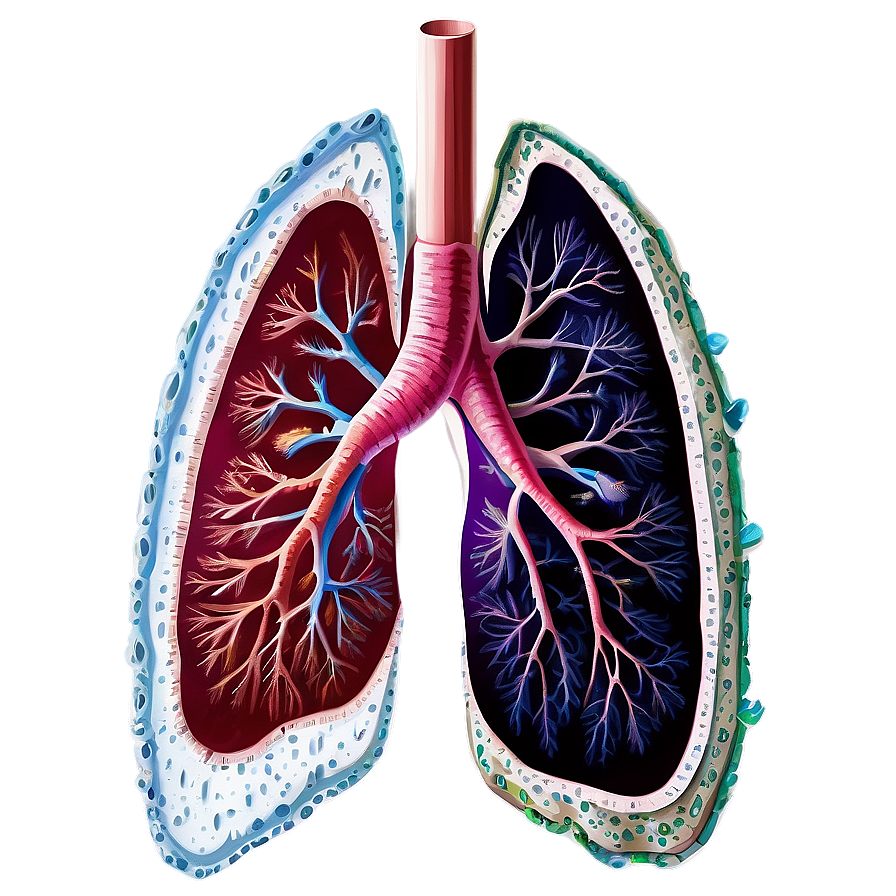 Detailed Lung Cross Section Png 06112024 PNG