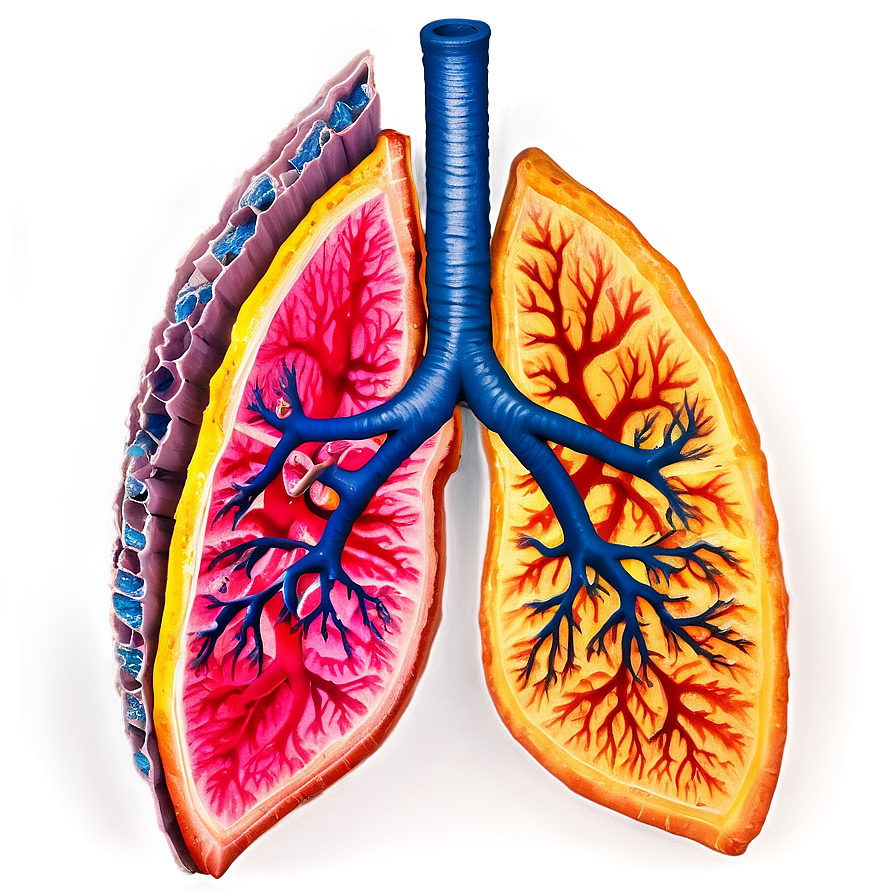 Detailed Lung Cross Section Png Wcy50 PNG