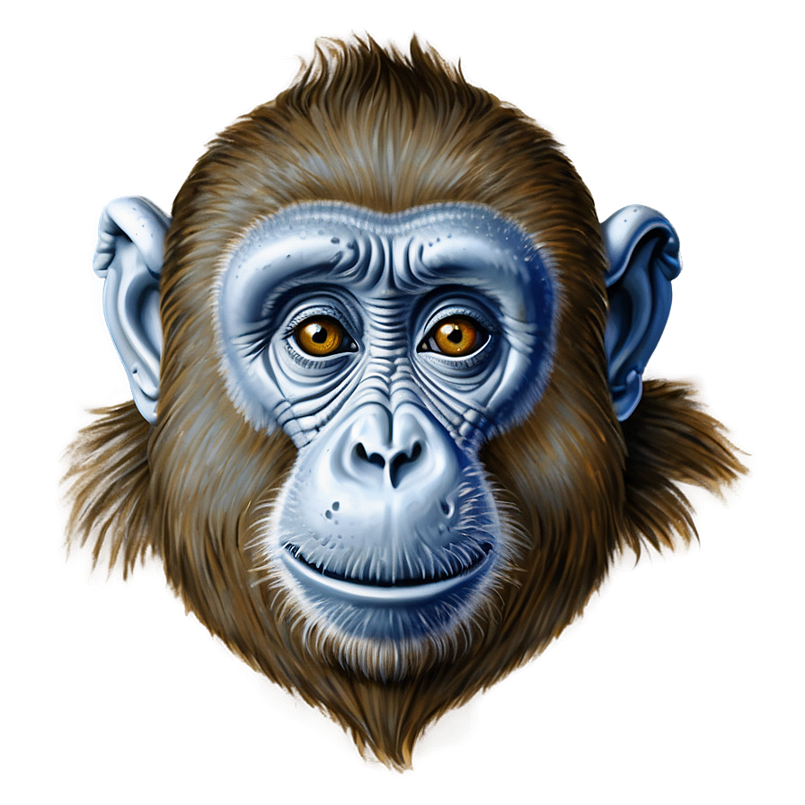 Detailed Monkey Face Drawing Png Kfh PNG