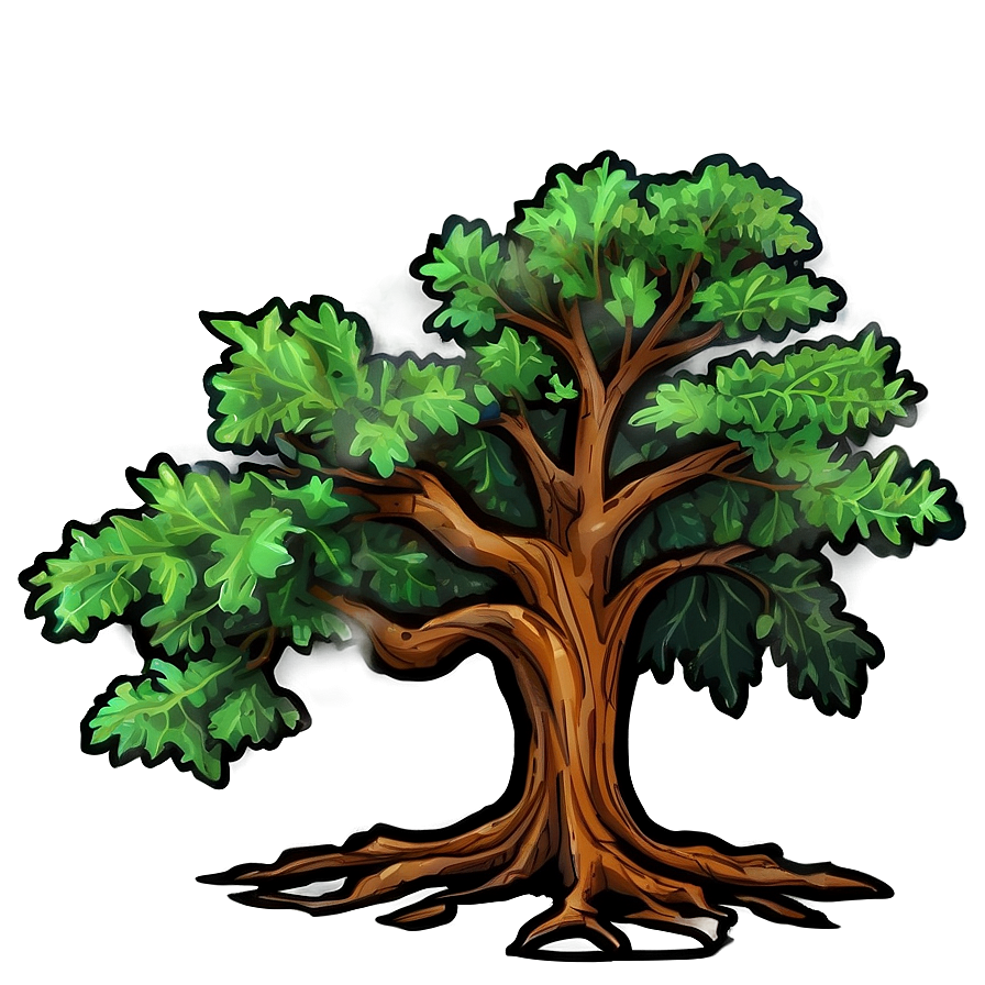 Detailed Oak Tree Drawing Png Tsm PNG