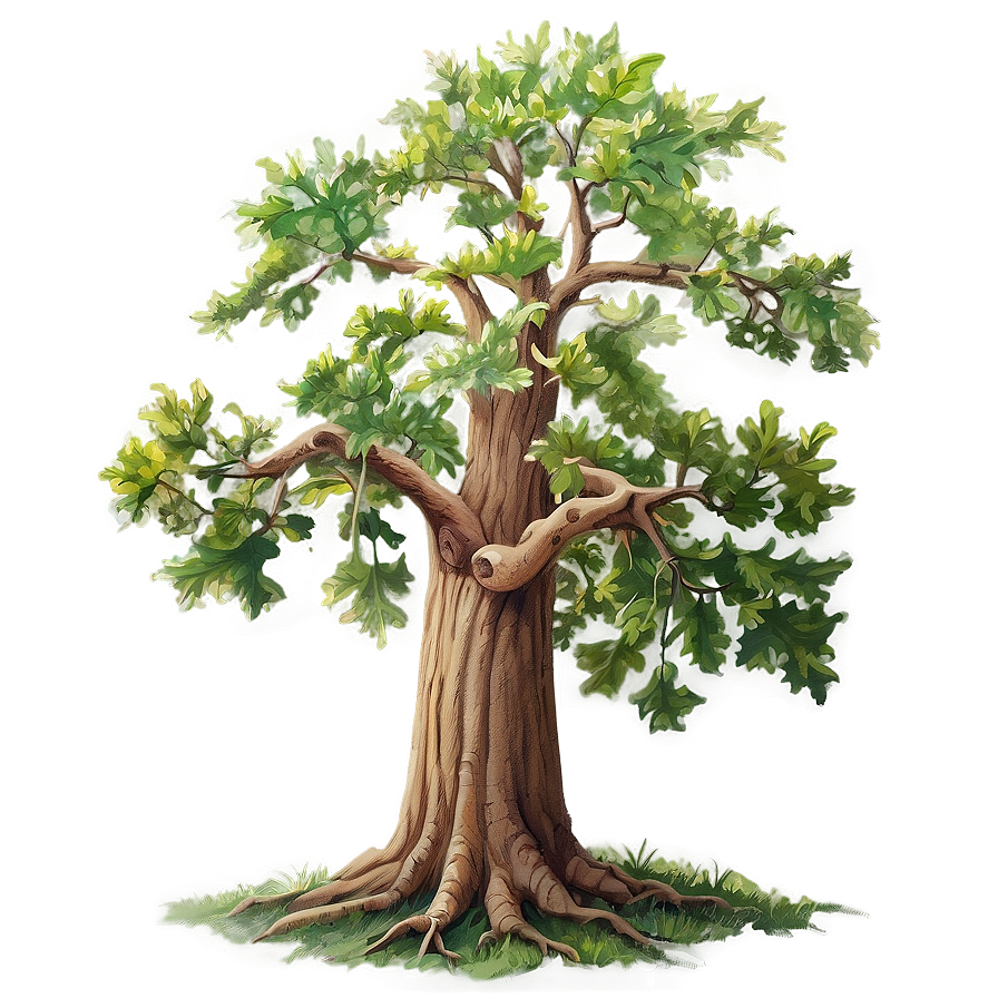 Detailed Oak Tree Drawing Png Vft PNG