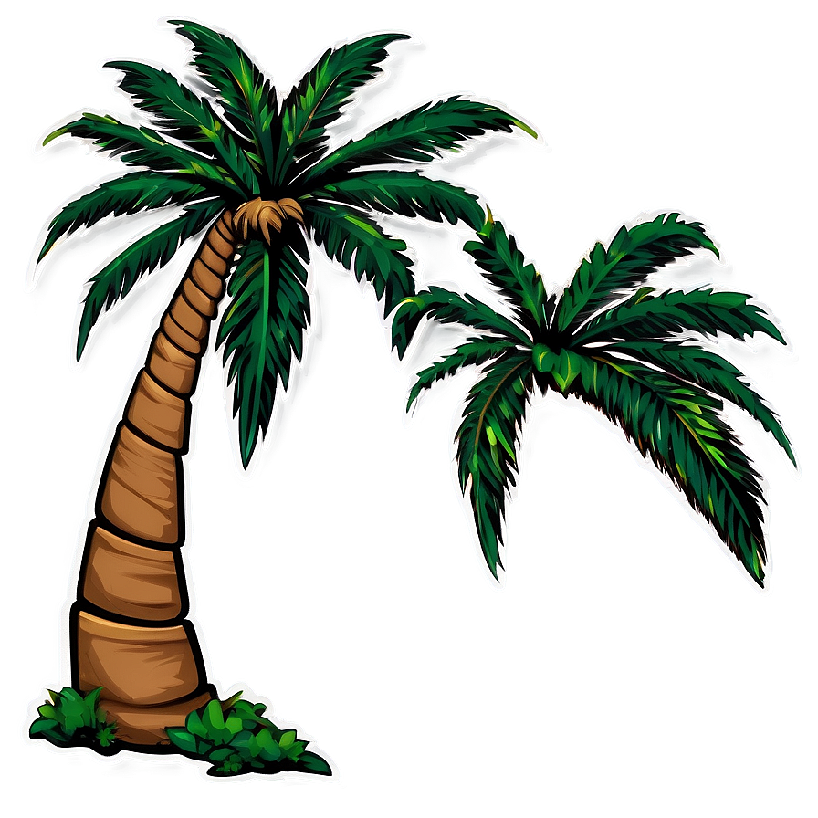 Detailed Palm Tree Silhouette Png Bat91 PNG