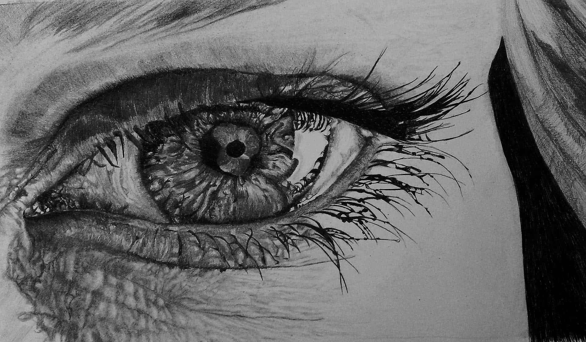 Detailed Pencil Drawingof Eye Wallpaper