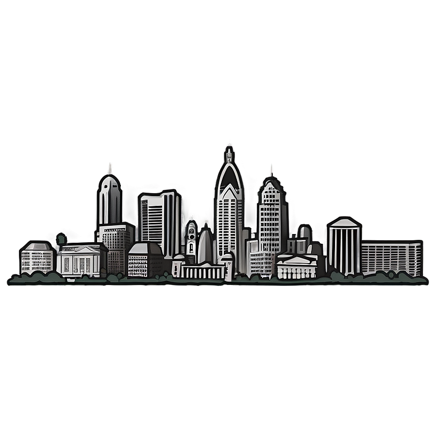 Detailed Philadelphia Skyline Illustration Png Qhb50 PNG