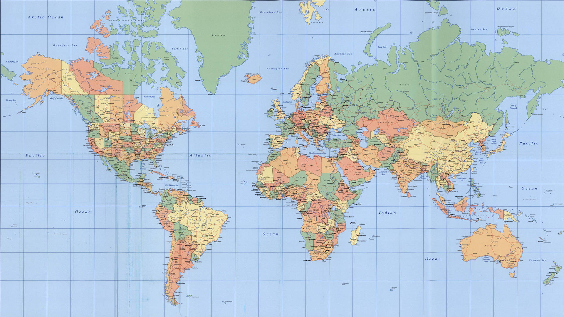 Detailed Political World Map 4k Wallpaper