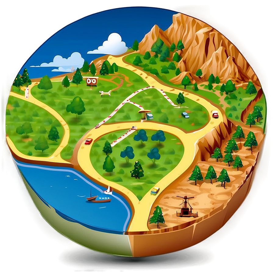 Detailed Road Map Png Oml82 PNG