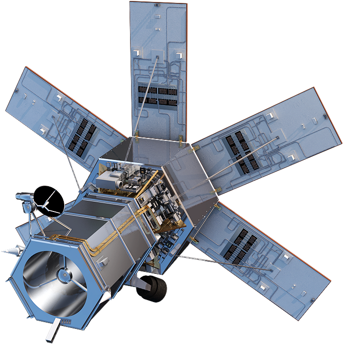 Detailed Satellite Model Isolated PNG