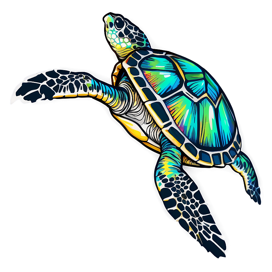 Detailed Sea Turtle Sketch Png Eqn PNG