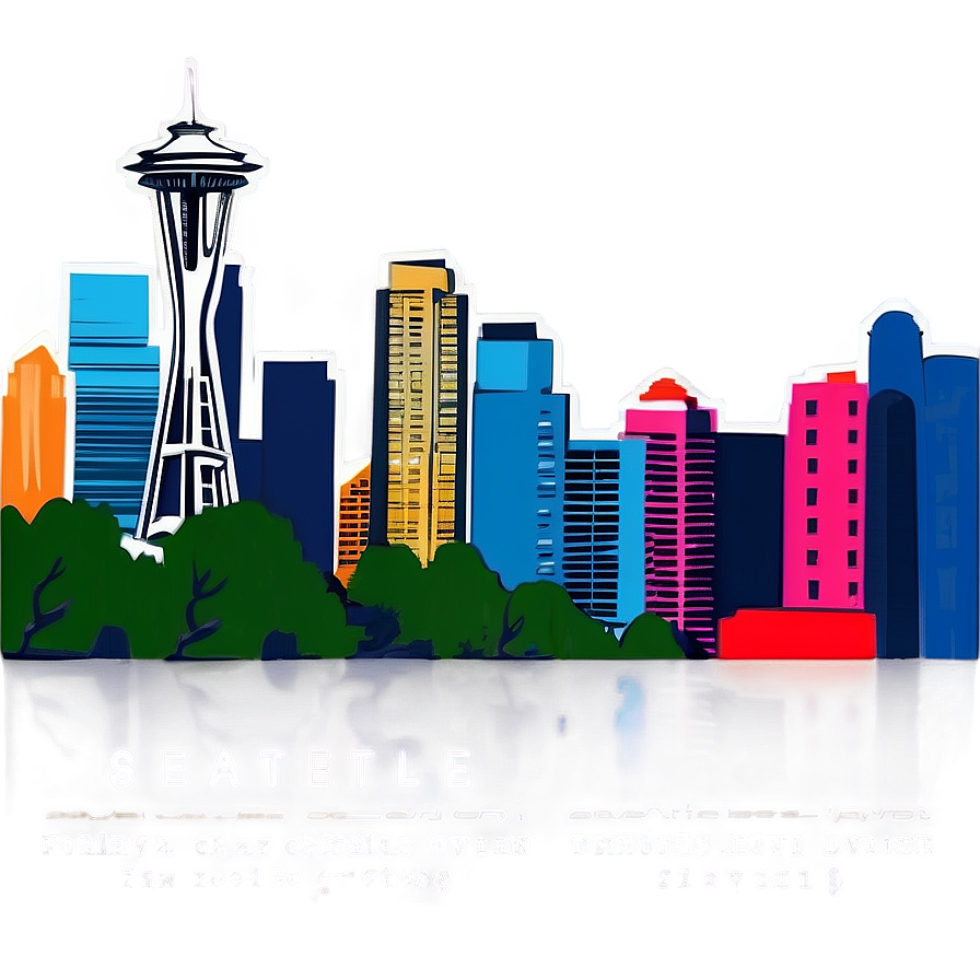 Detailed Seattle Skyline Architecture Png Pjp PNG