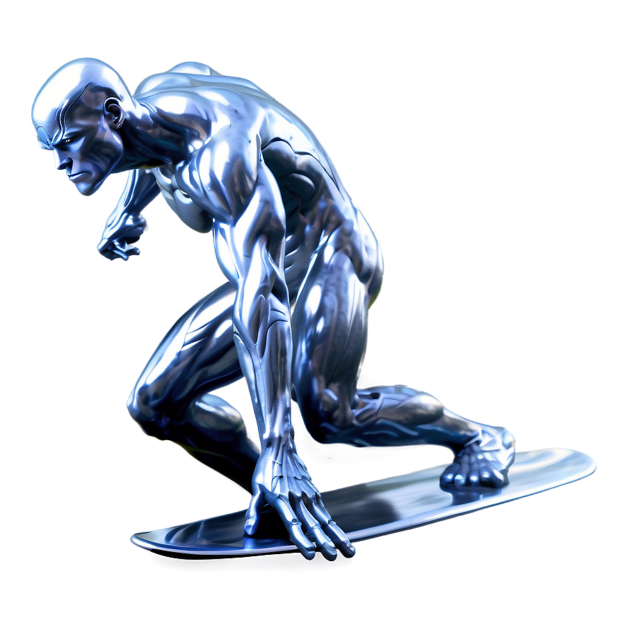 Detailed Silver Surfer Rendering Png 06202024 PNG