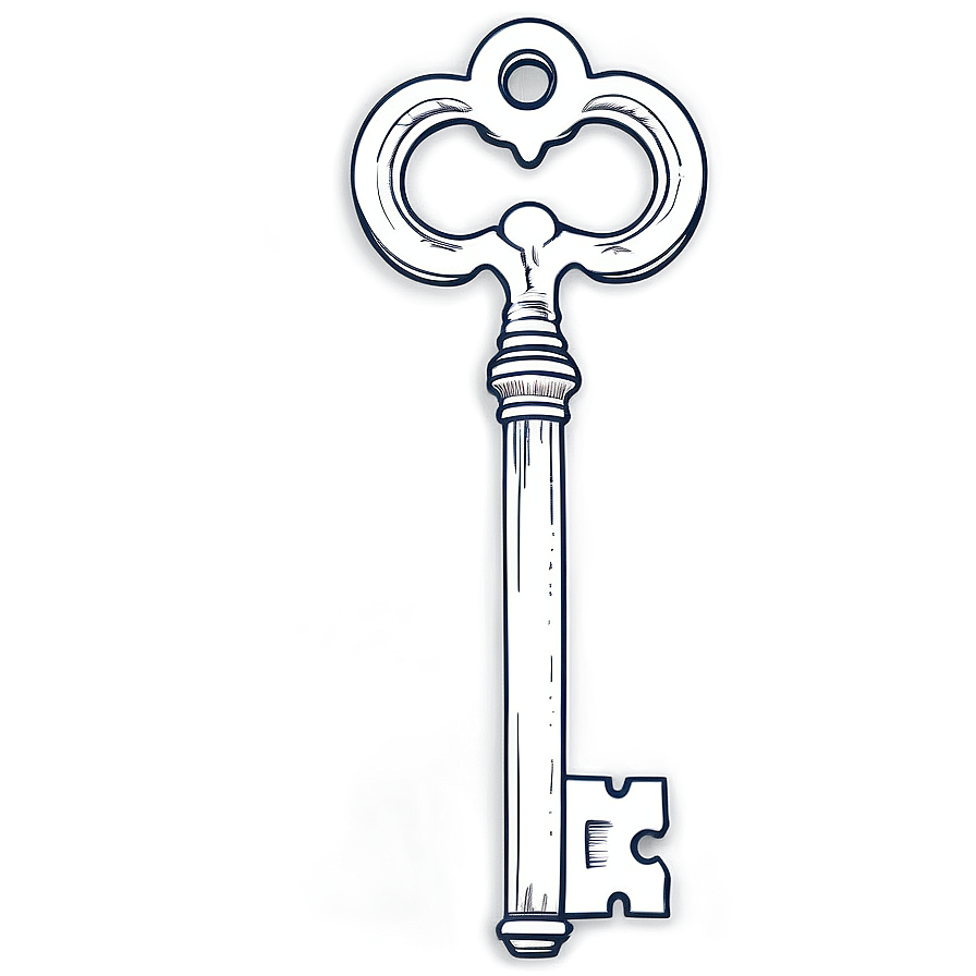 Detailed Skeleton Key Sketch Png Tay77 PNG