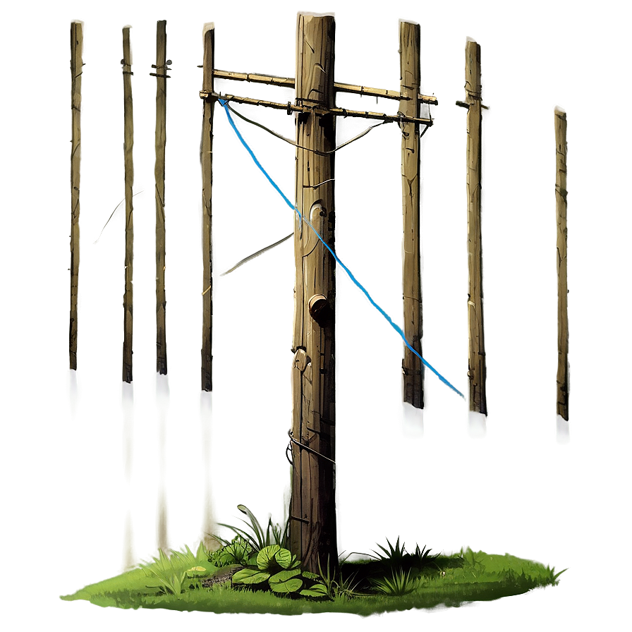 Detailed Telephone Pole Drawing Png 06132024 PNG