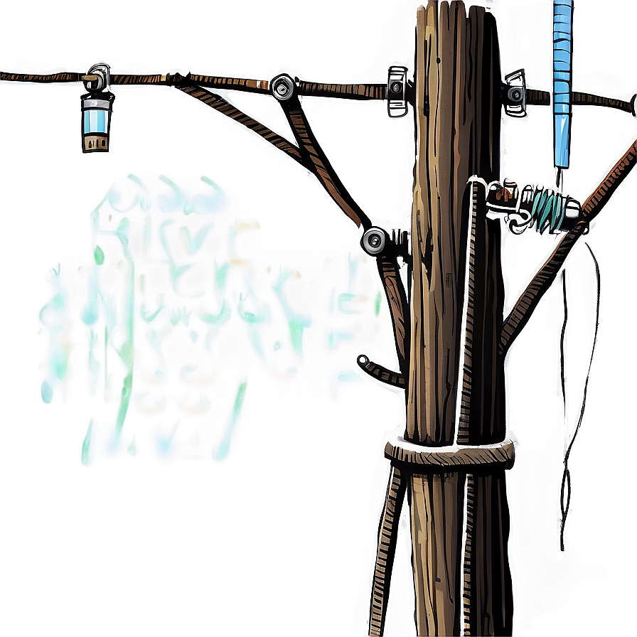 Detailed Telephone Pole Drawing Png Qaa PNG