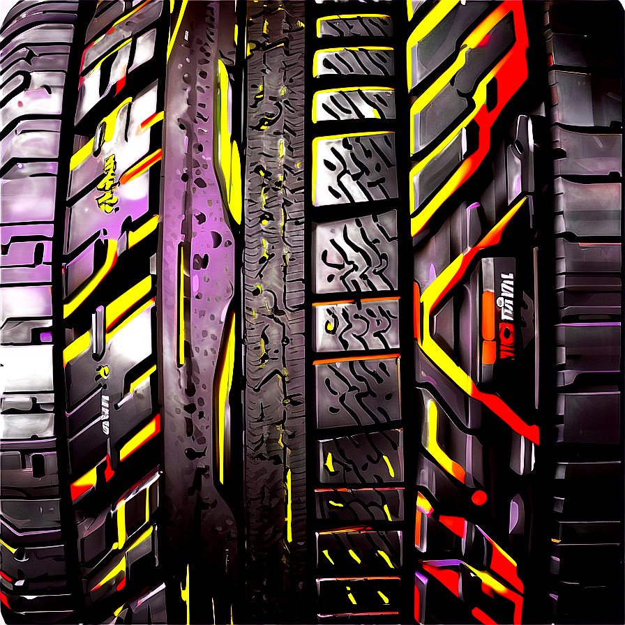 Detailed Tire Tread Illustration Png Wmj51 PNG