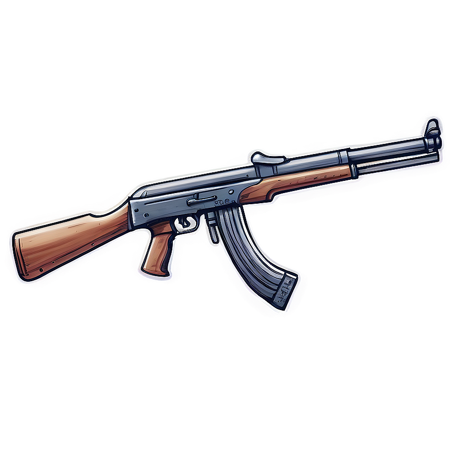 Detailed Tommy Gun Sketch Png 27 PNG