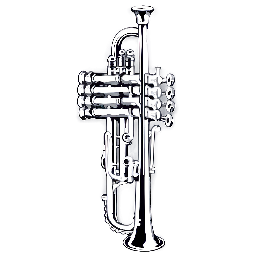 Detailed Trumpet Sketch Png Cwc PNG