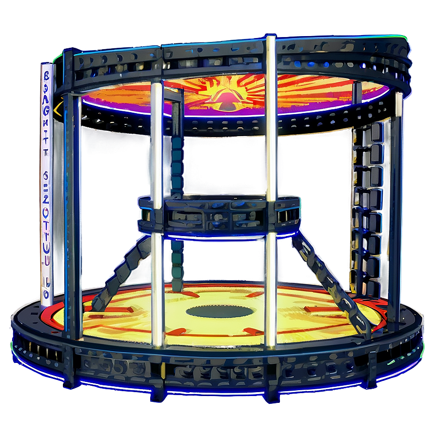 Detailed Wrestling Ring Structure Png 06202024 PNG