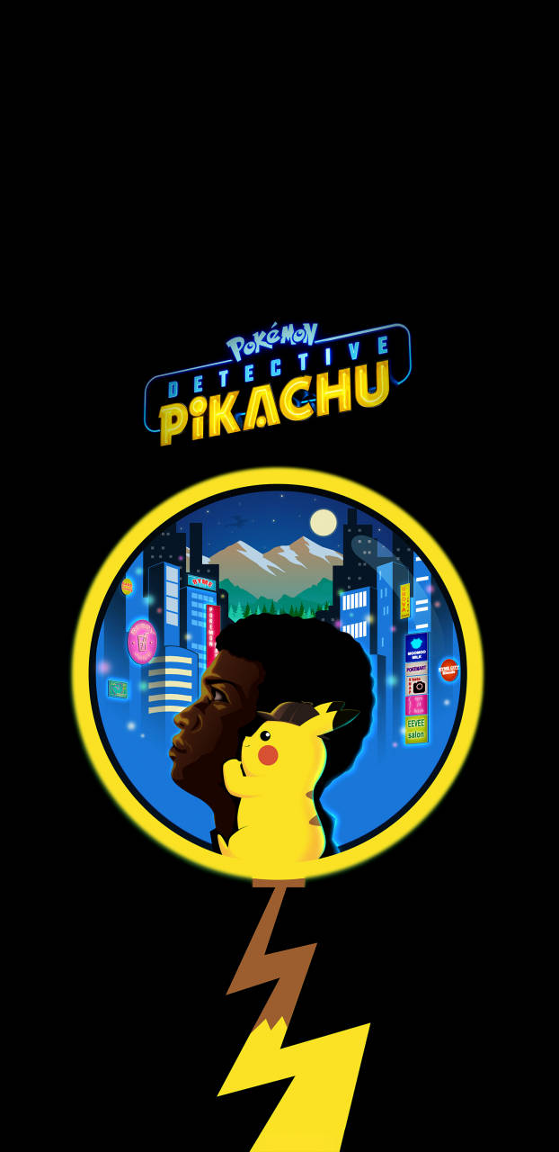 Detective Pikachu Together With A Man Wallpaper