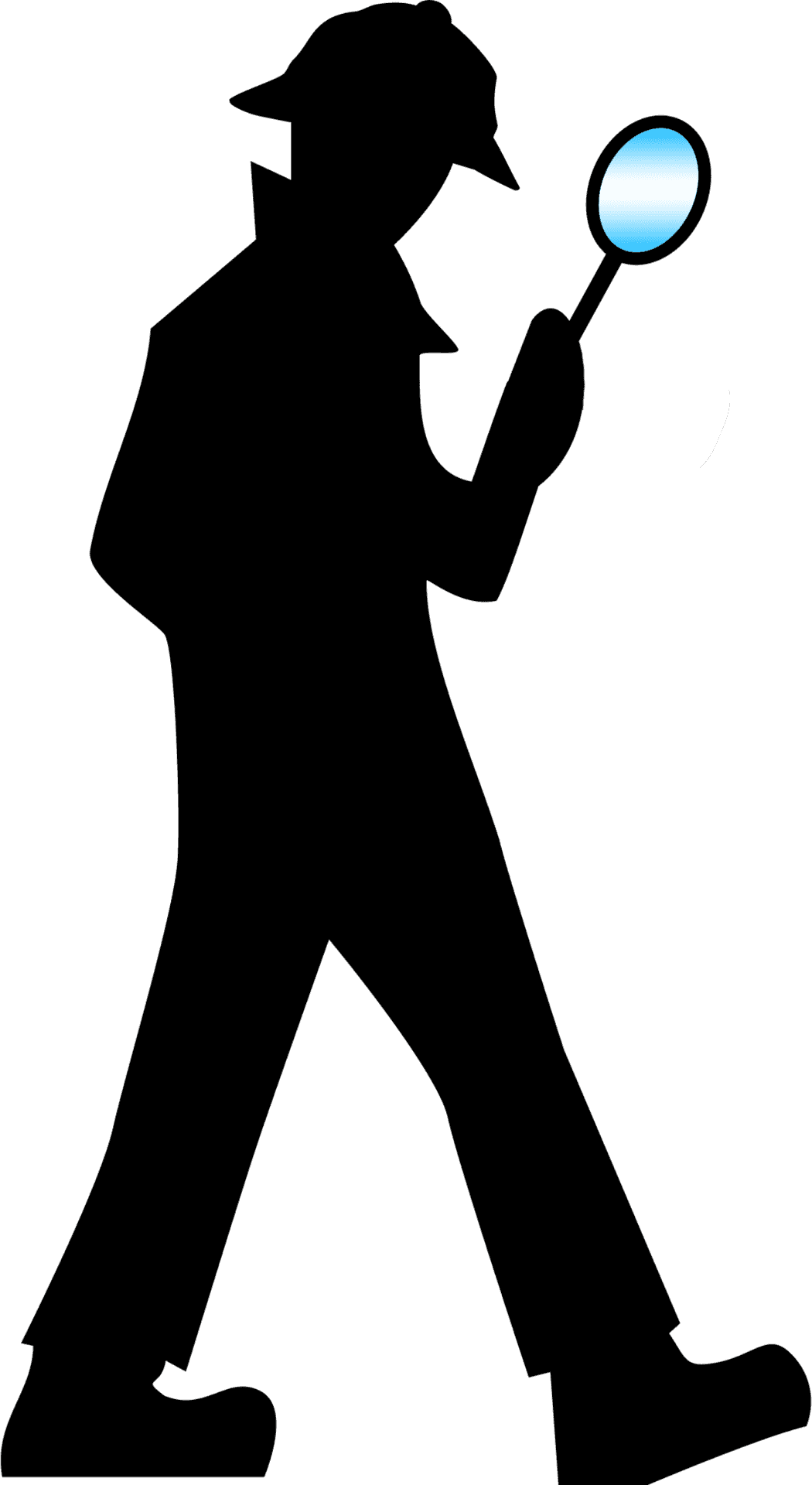 Detective Silhouettewith Magnifying Glass PNG