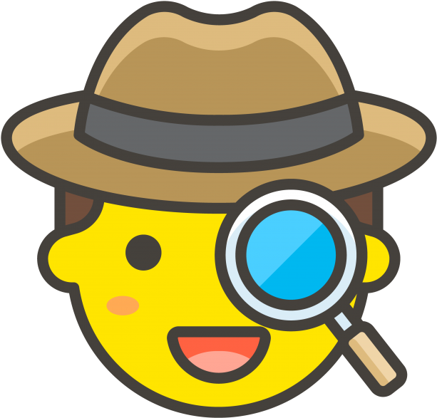 Detective_ Emoji_with_ Magnifying_ Glass PNG