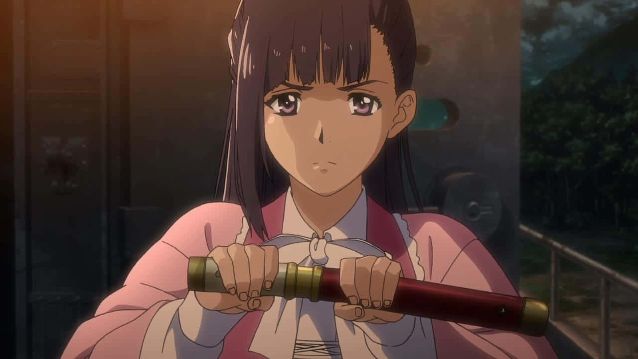 Determined Anime Girl With Sword Wallpaper