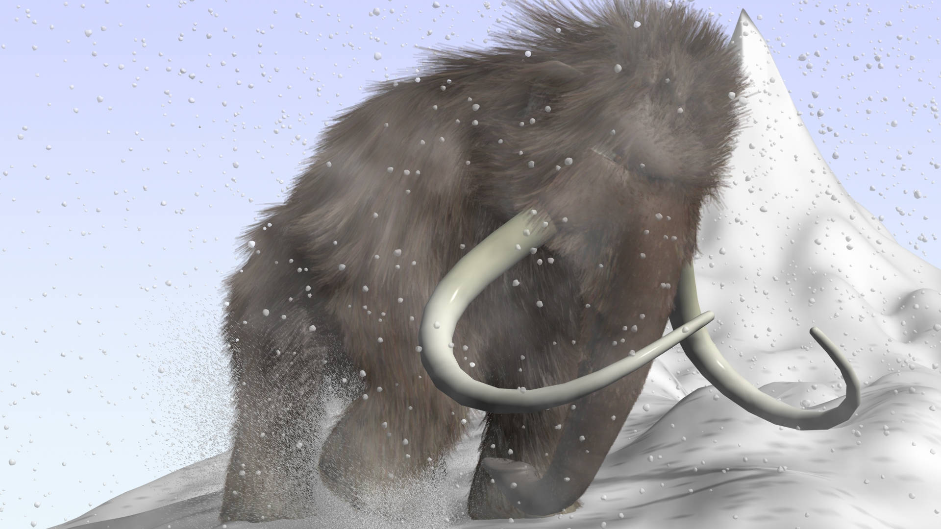 Determined Mammoth Conquering Blizzard Wallpaper