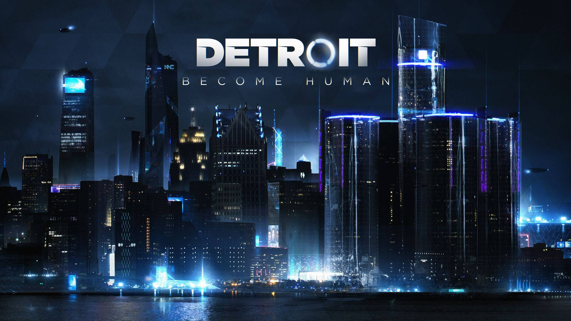 Detroit Become Human Logo City Wallpaper