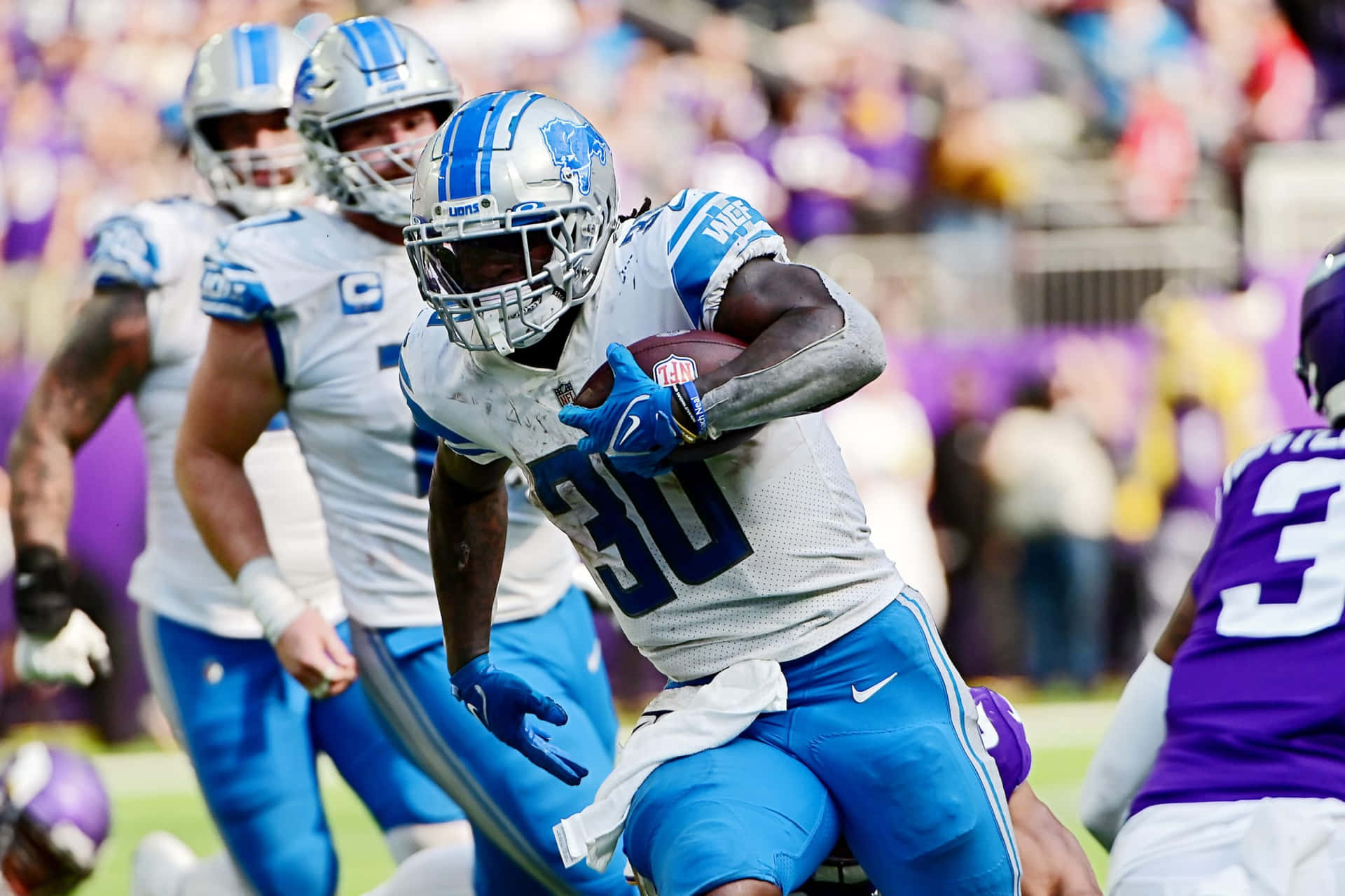 Detroit Lions Running Back Action Bakgrunnsbildet