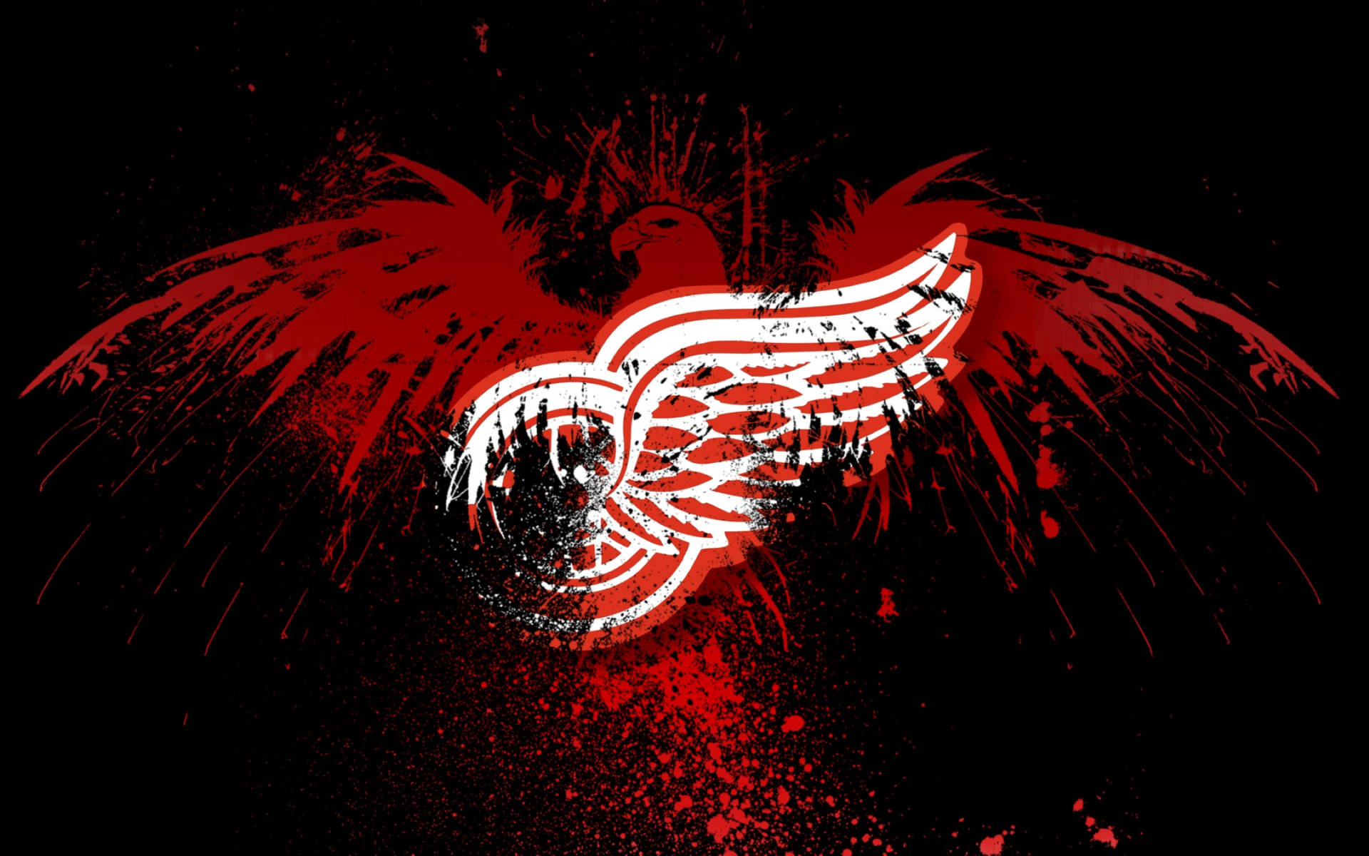 Detroit Red Wings Eagle Art Wallpaper