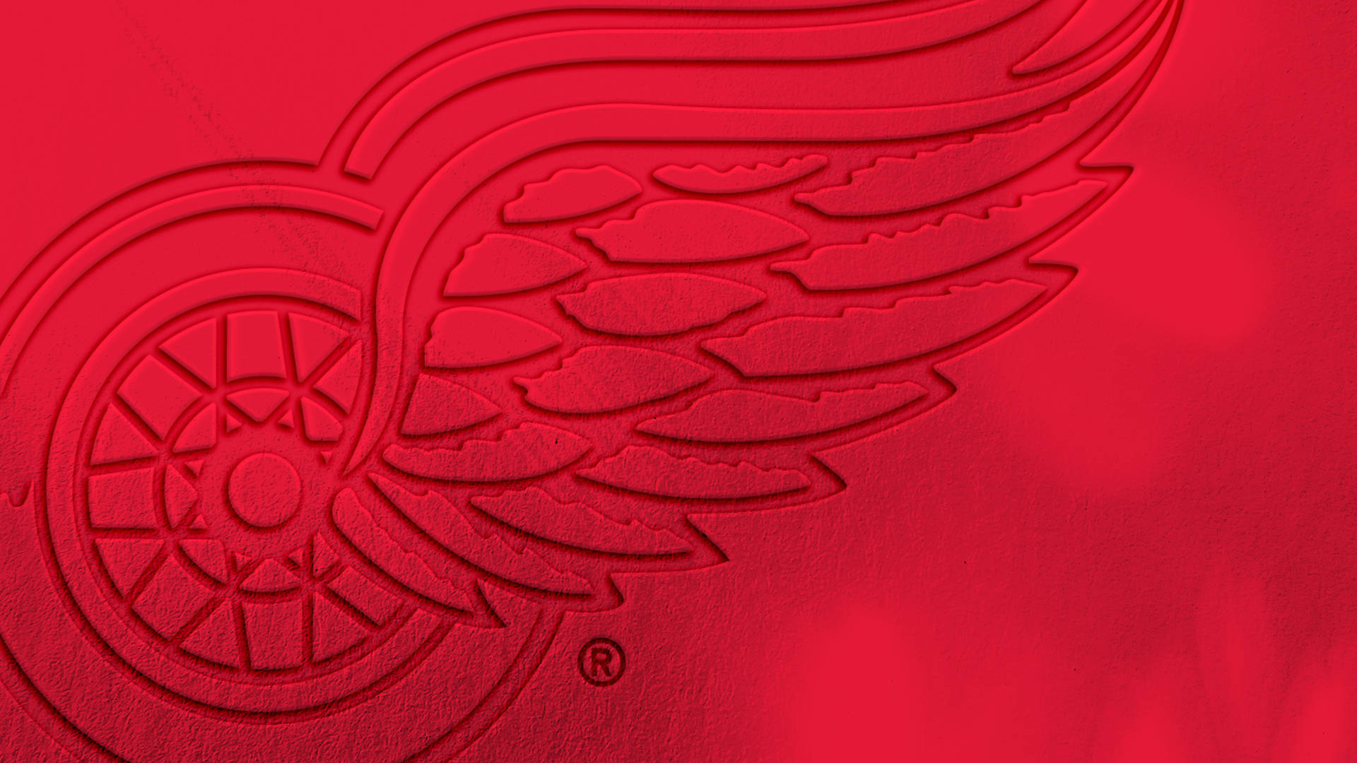 Detroit Red Wings Indgravet Logo Tapet Wallpaper