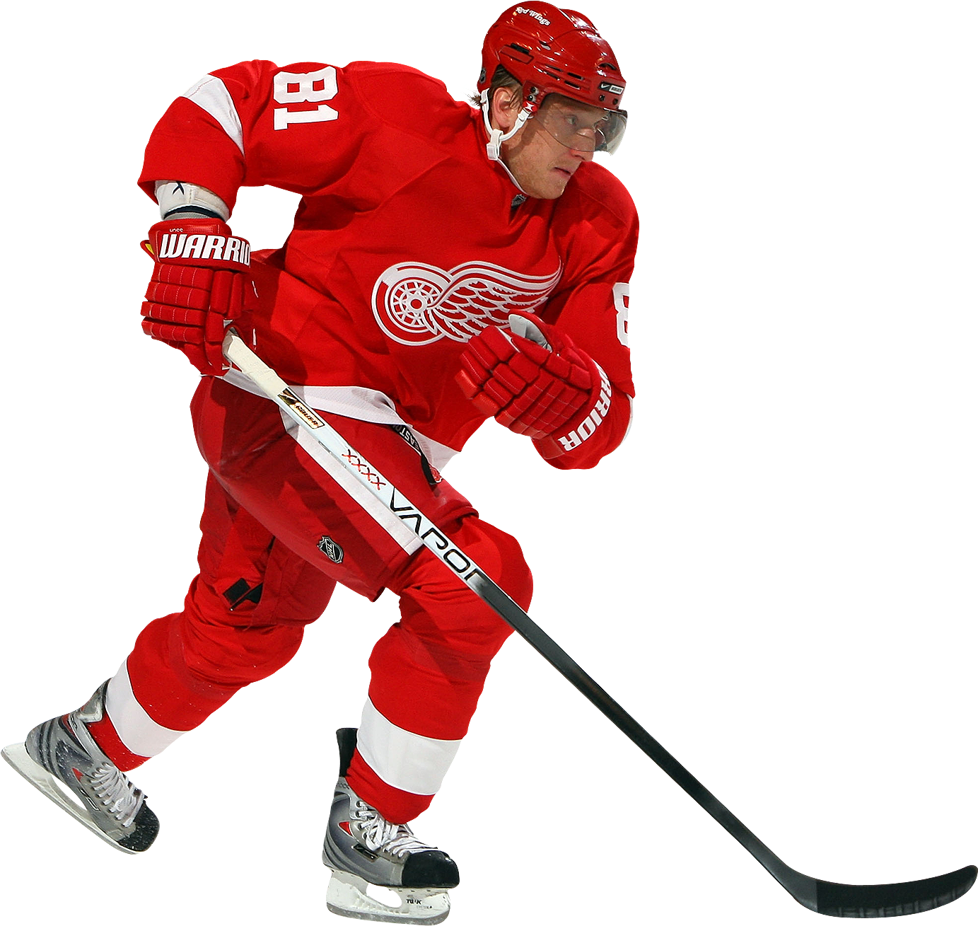 Detroit Red Wings Hockey Player Action PNG