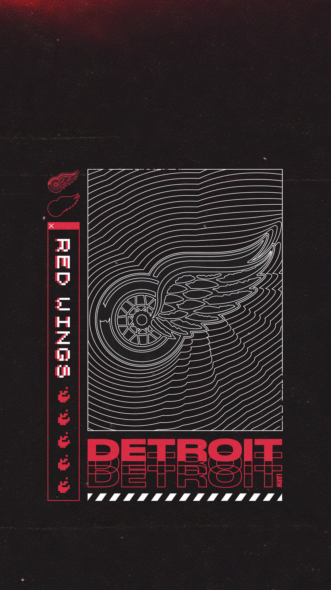 Detroits Røde Vinge Logo Kunst Vandres Tapet Wallpaper