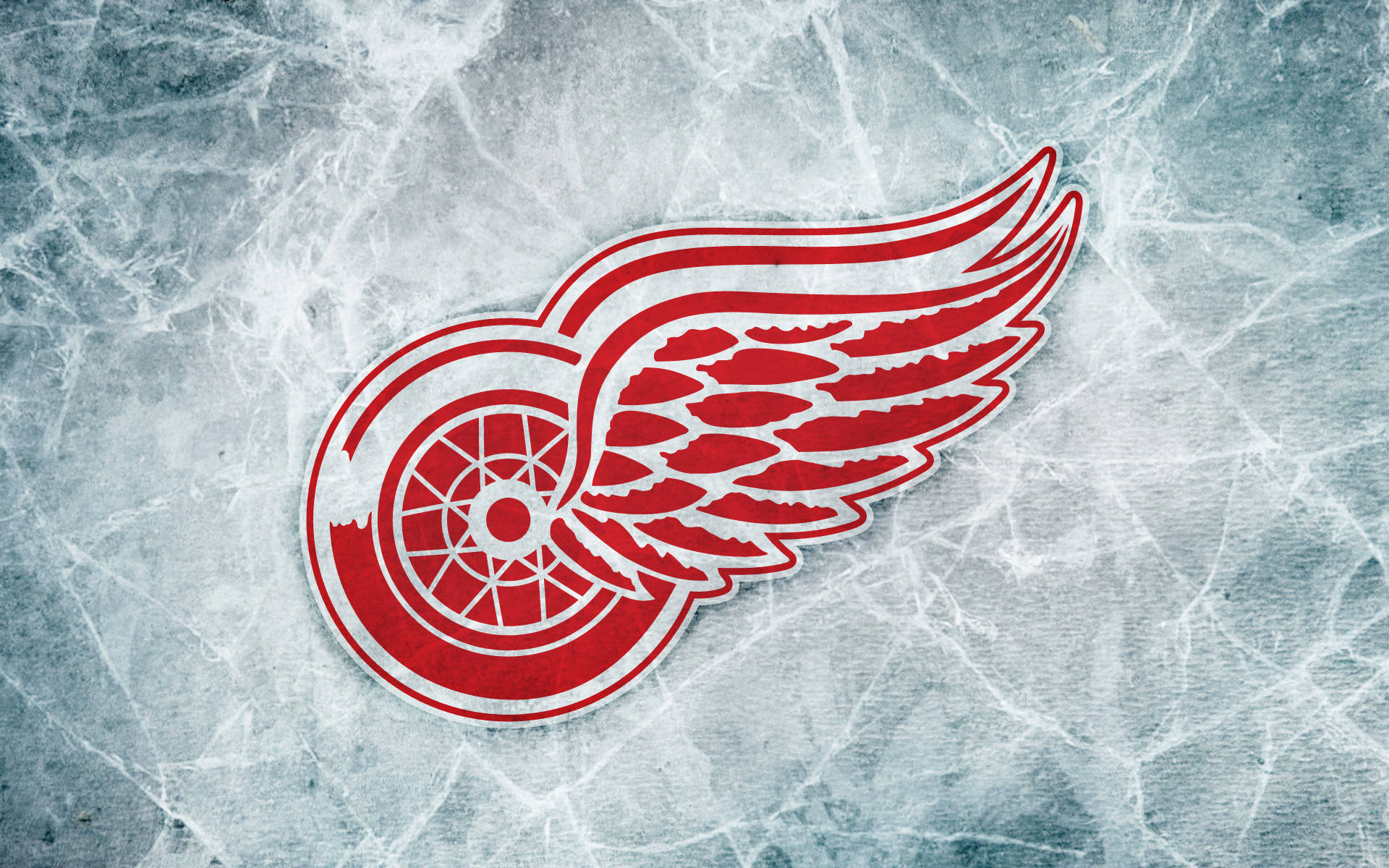 Detroitred Wings Symbol Auf Eis Wallpaper