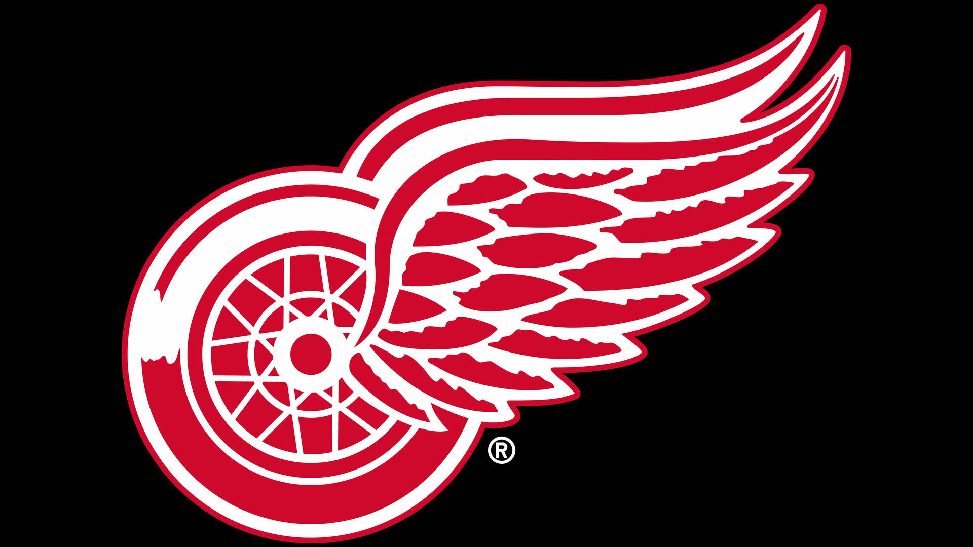 Detroit Red Wings Hjul Emblem Væg Tapet Wallpaper
