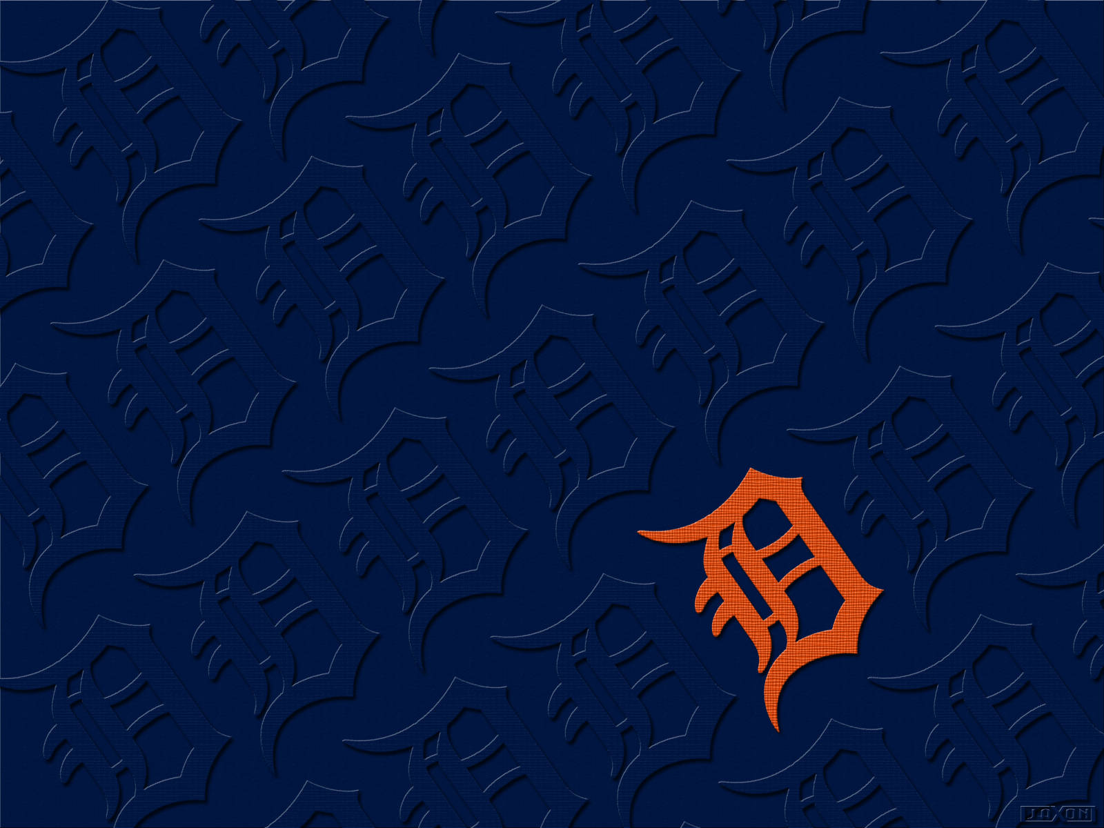 Detroit Tigers Blue Pattern Wallpaper