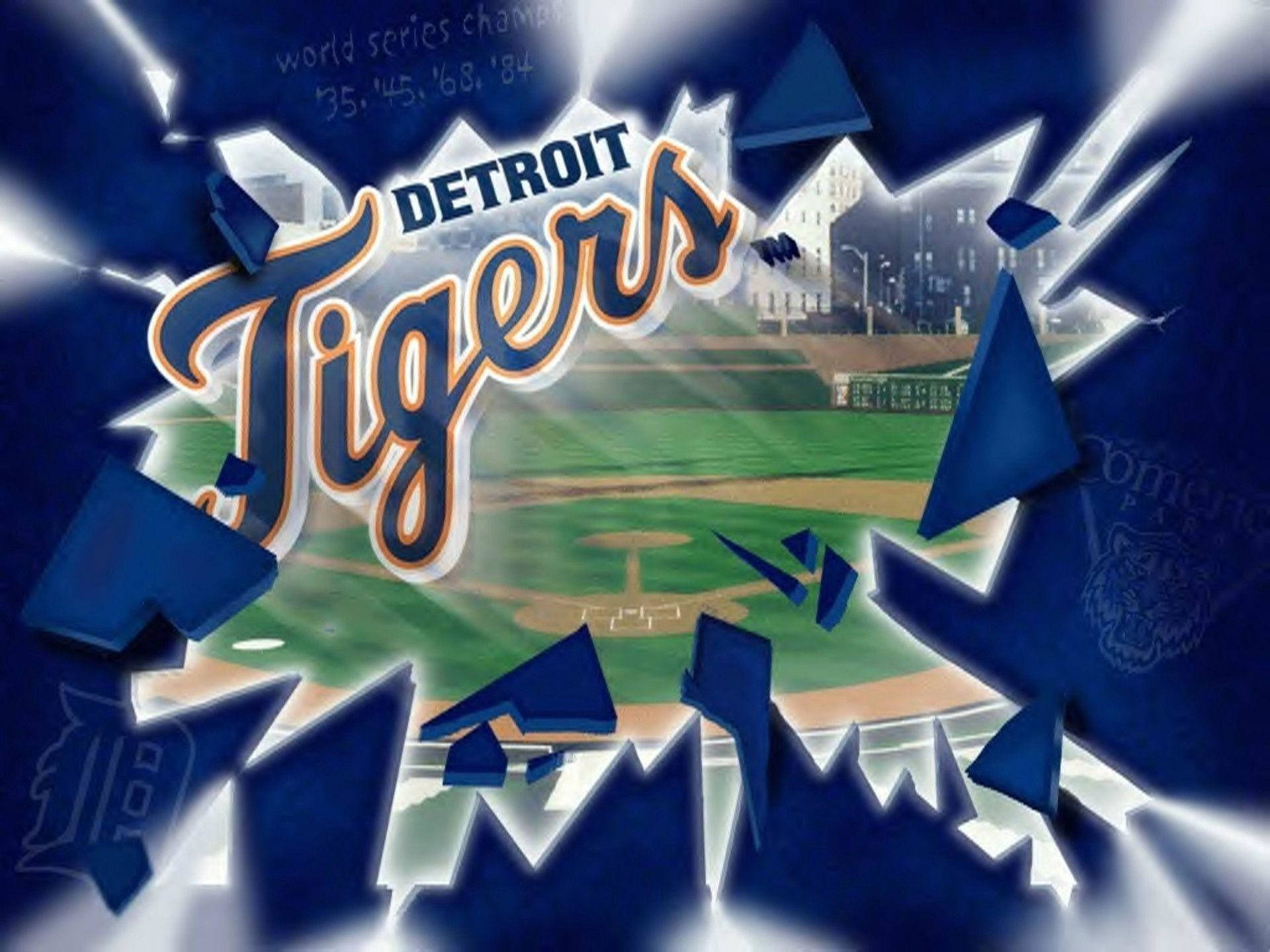 Detroit Tigers Broken Glass Banner Wallpaper