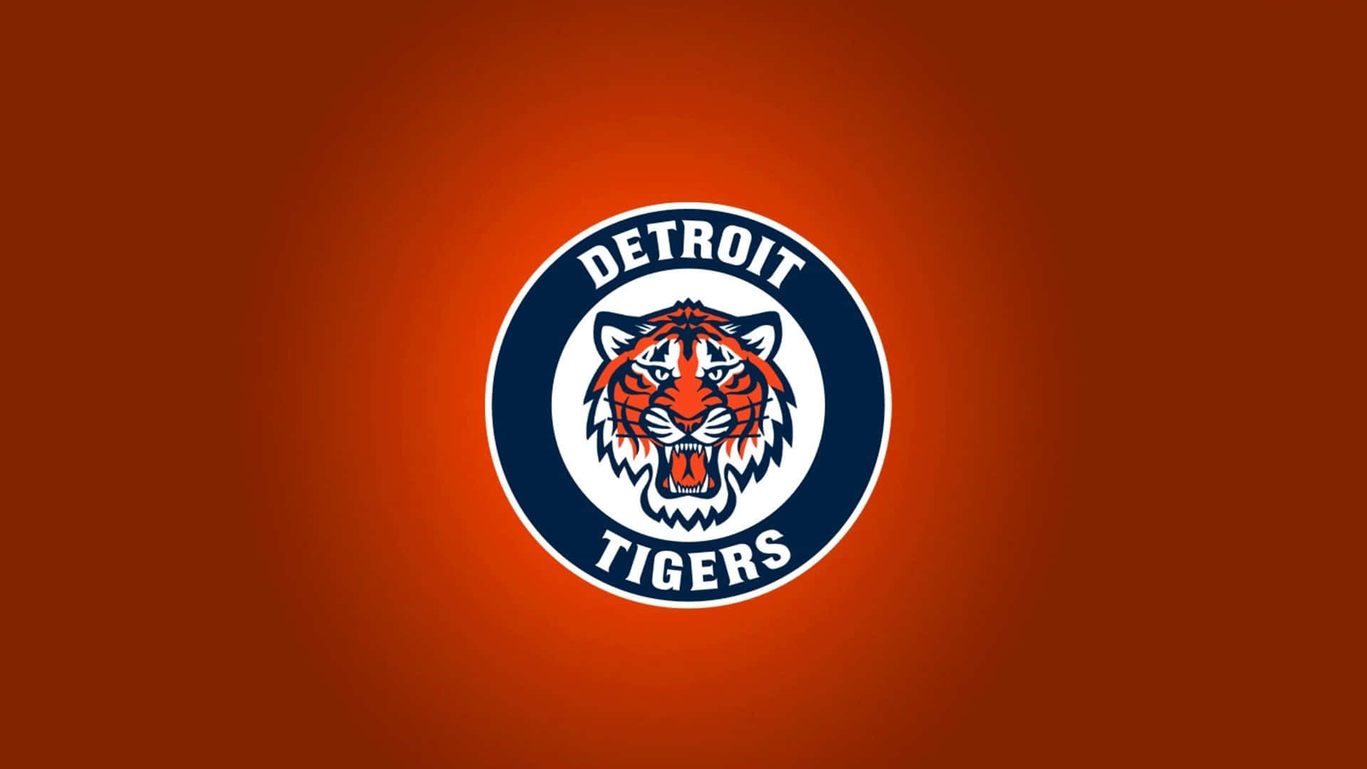 Circular Detroit Tigers Logo With Tiger Head Wallpaper