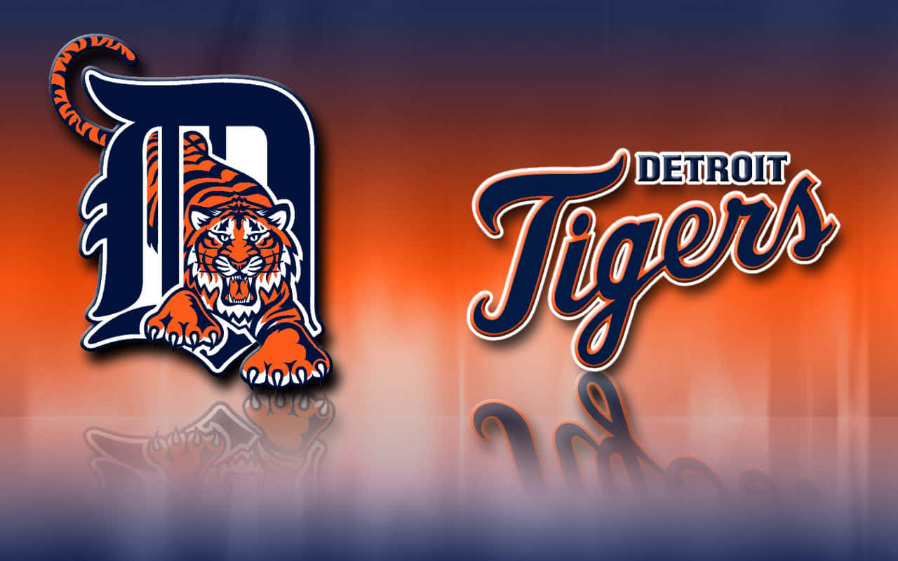 Logotipoy Nombre Del Equipo De Los Tigres De Detroit. Fondo de pantalla