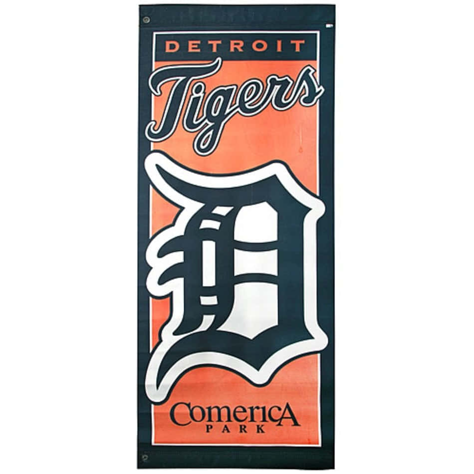 Banner With The Detroit Tigers Logo Wallpaper