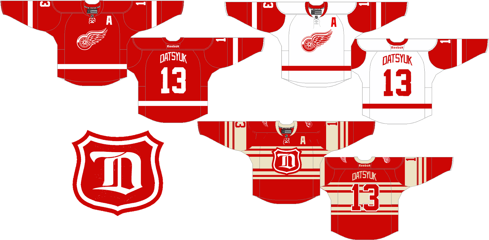 Detroit_ Red_ Wings_ Jerseys_and_ Logo PNG