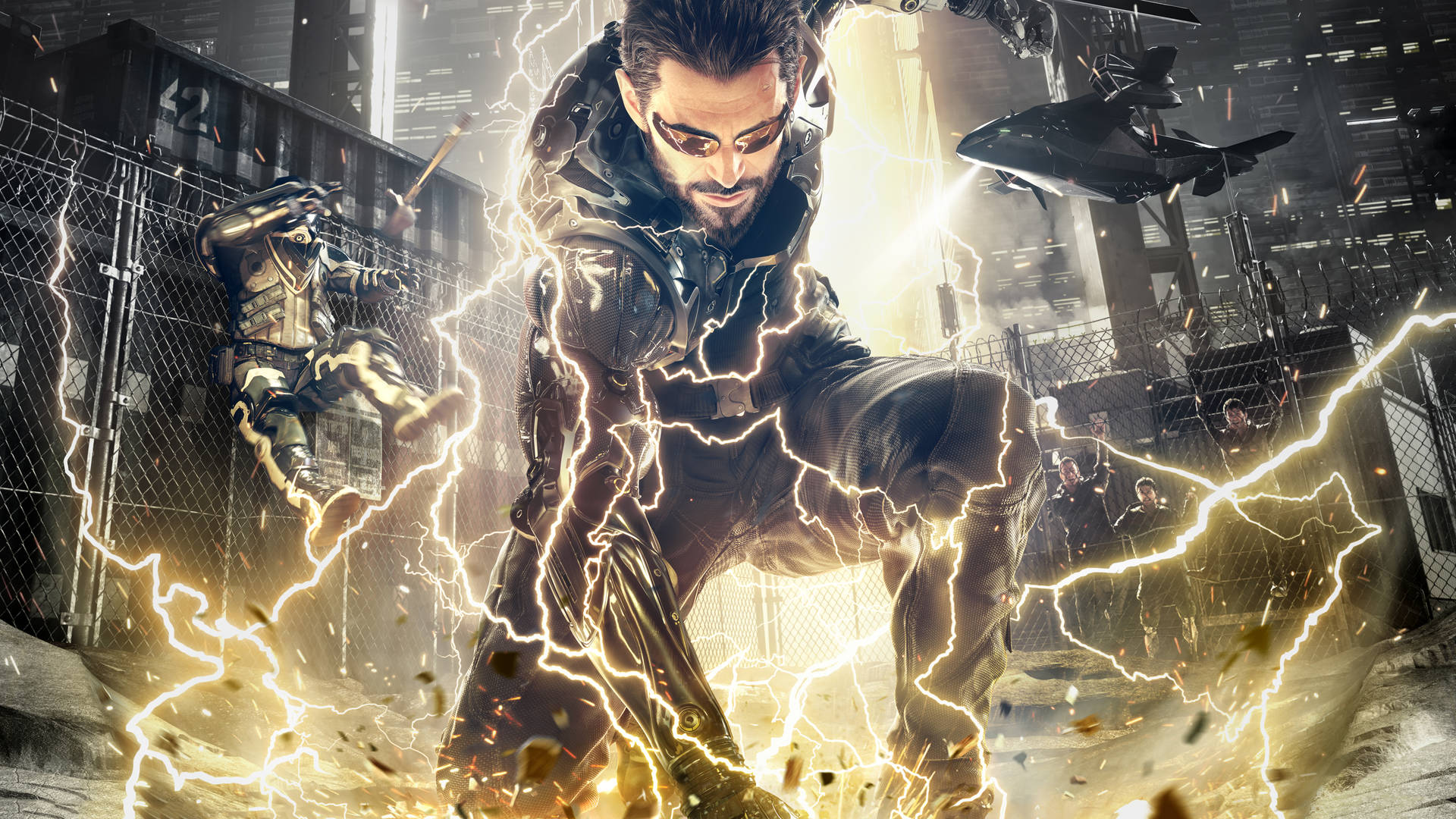 Deus Ex Adam Surrounded With Lightning Wallpaper