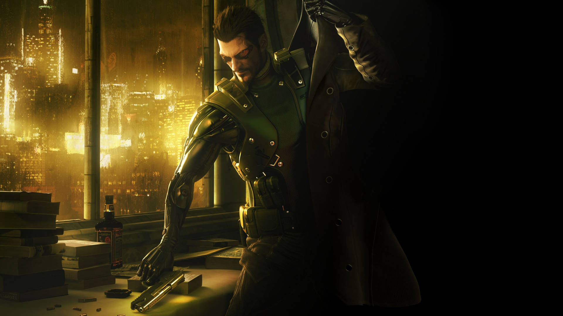 Deus Ex Cyber Menneskelige Adam Jensen Wallpaper
